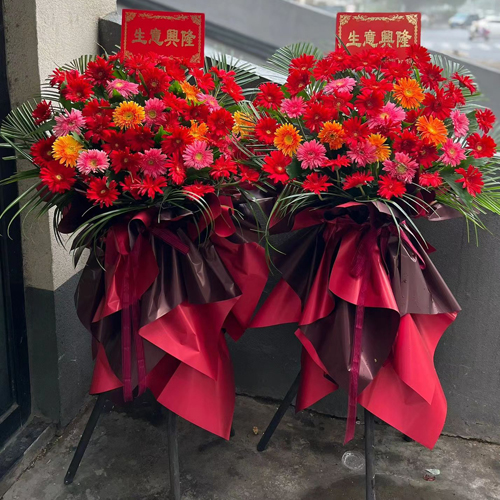 紅紅火火-開業花籃（一對兩個）